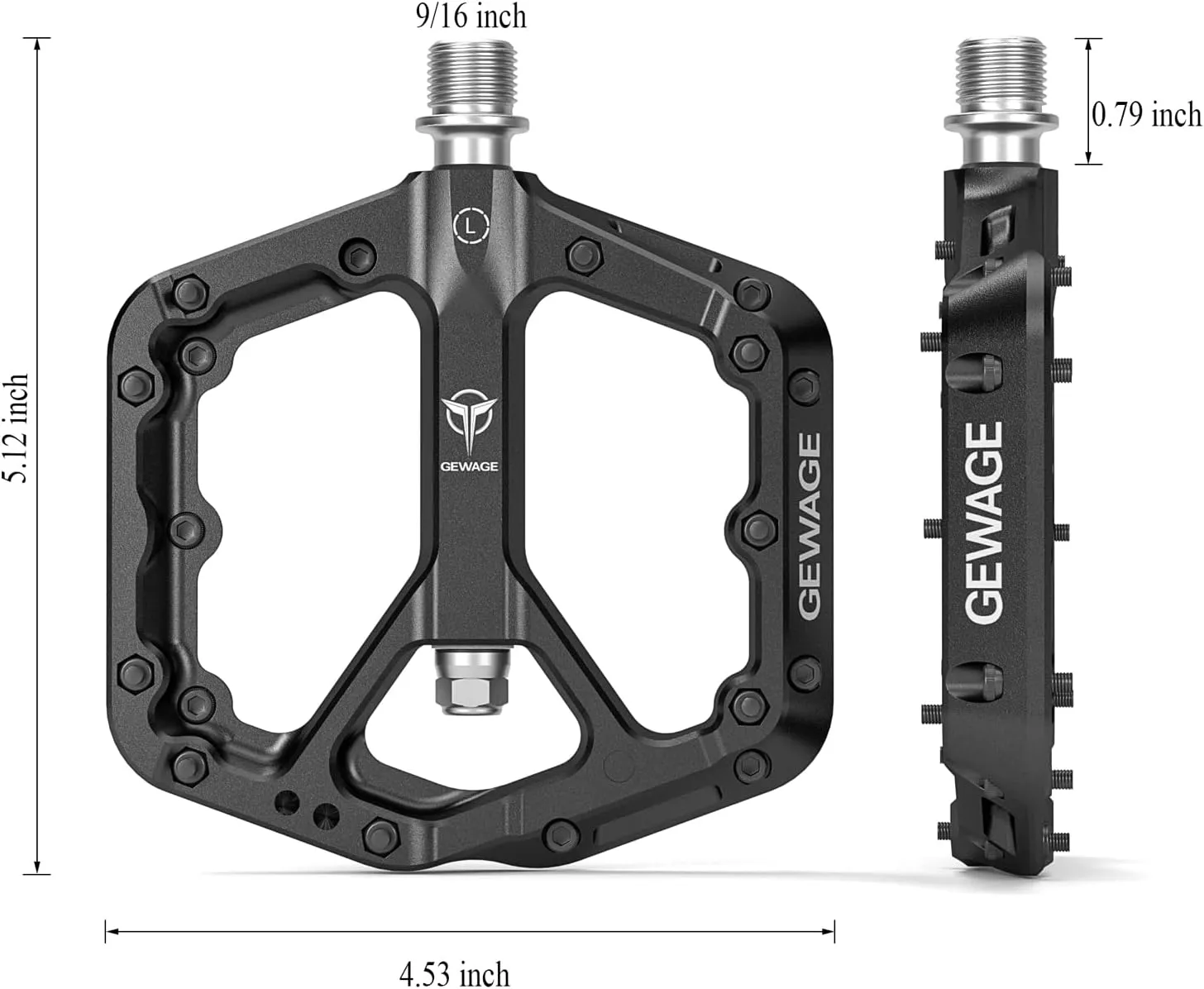 Mountain Bike Pedals - 9/16" Nylon Fiber Bicycle Flat Pedals -Bicycle Platform Pedals for Road Mountain BMX MTB Bike