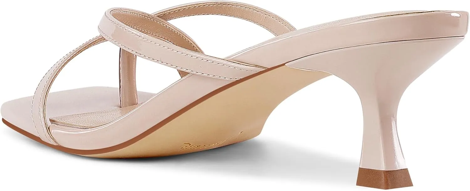 MUCCCUTE Kitten Heels for Women Square Open Toe Flip Flop Heels 2inch Thong Heeled Sandals