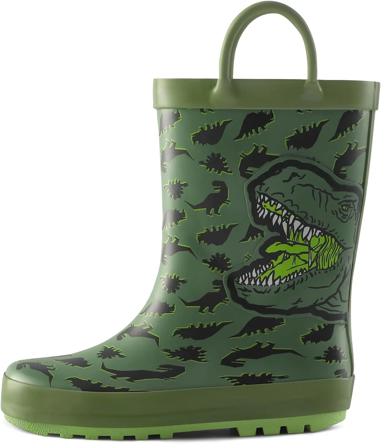 mysoft Kids Rain Boots for Girls Boys Toddler Waterproof Rubber Cute Printed with Easy-On Handles