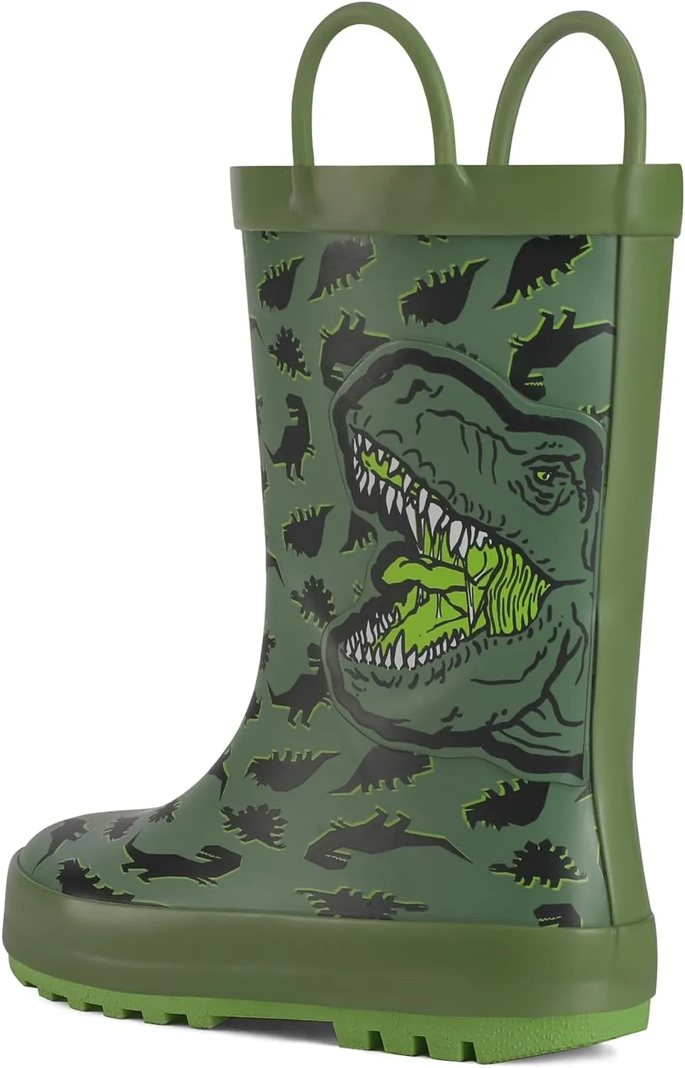 mysoft Kids Rain Boots for Girls Boys Toddler Waterproof Rubber Cute Printed with Easy-On Handles