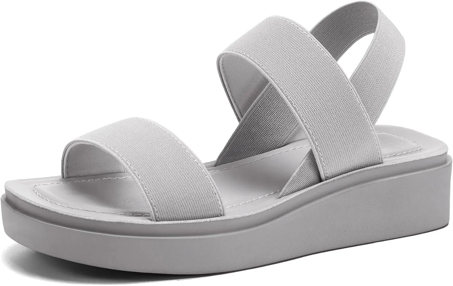 mysoft Women's Platform Wedges Sandals Slingback Lightweight Elastic Ankle Strap Low Wedges Walking Sandals Comfortable Slip On Casual Shoes