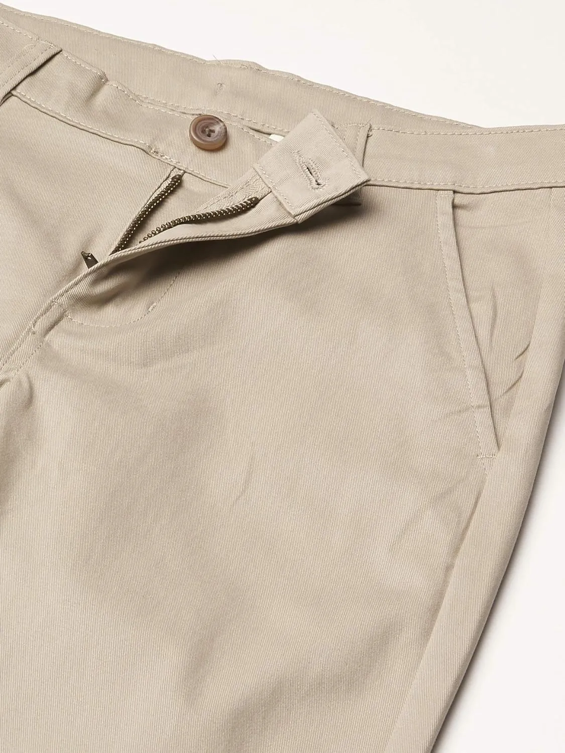Nautica Boys' Flat Front Stretch Twill Chino Khaki Pant