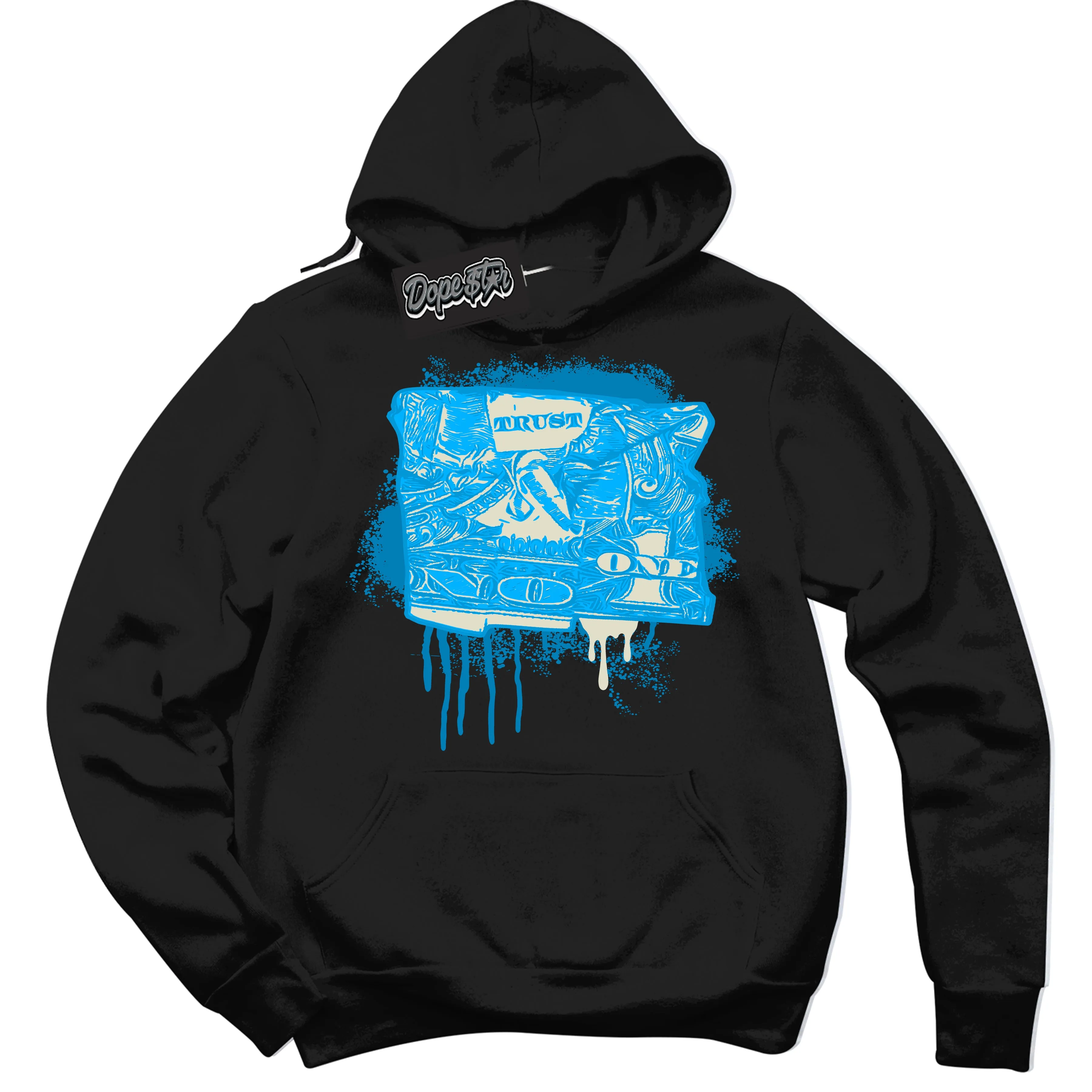 Next Nature Light Khaki Star Blue Dunk Sneaker Hoodie Trust No One Dollar Graphic