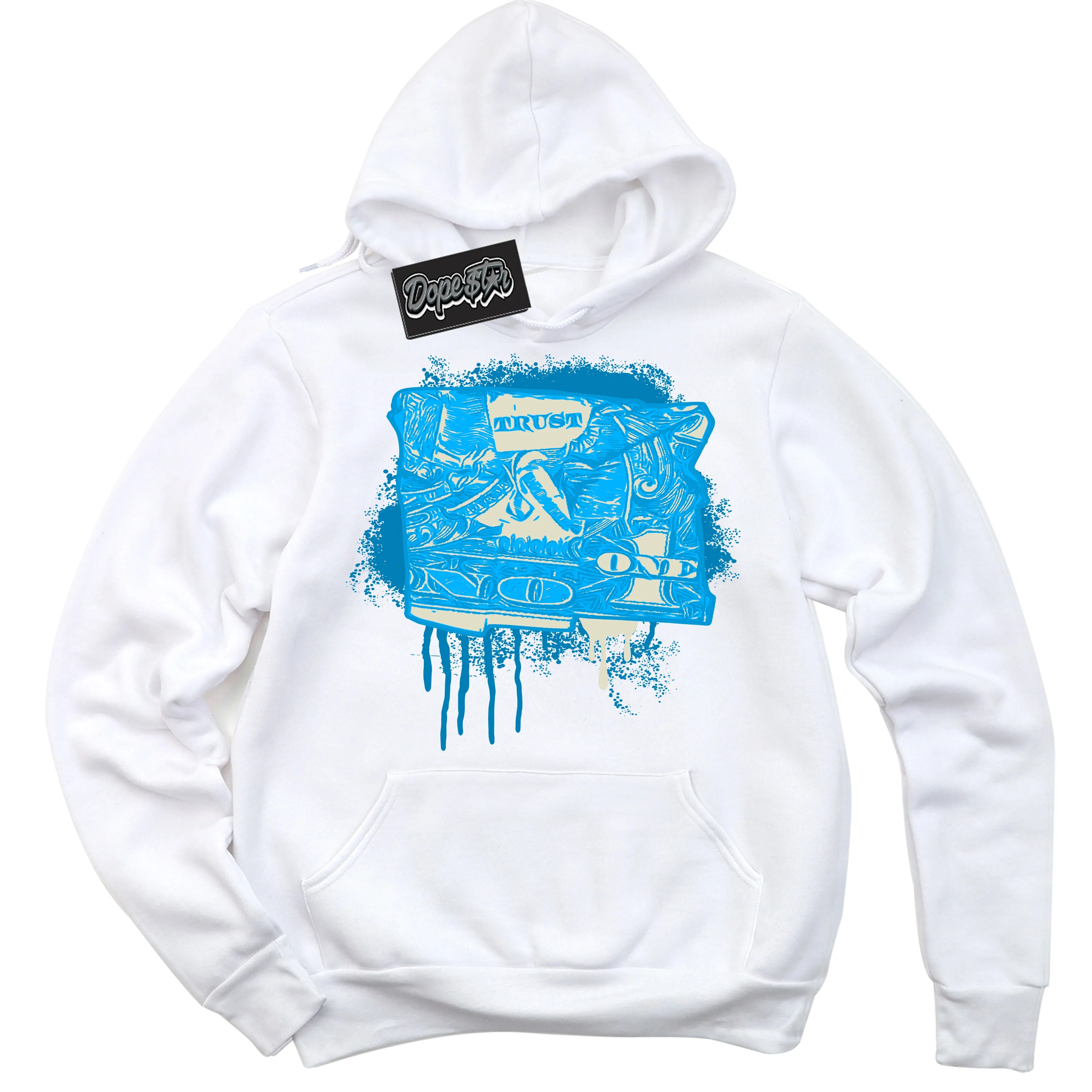 Next Nature Light Khaki Star Blue Dunk Sneaker Hoodie Trust No One Dollar Graphic