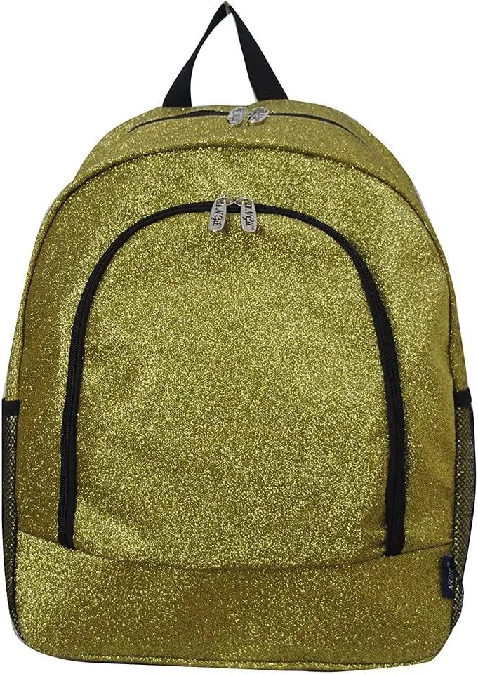 NGIL Glitter Canvas School Backpack for Cheer and Dance Teams, Sports Sparkle Backpack for Girls (Glitter-gold)