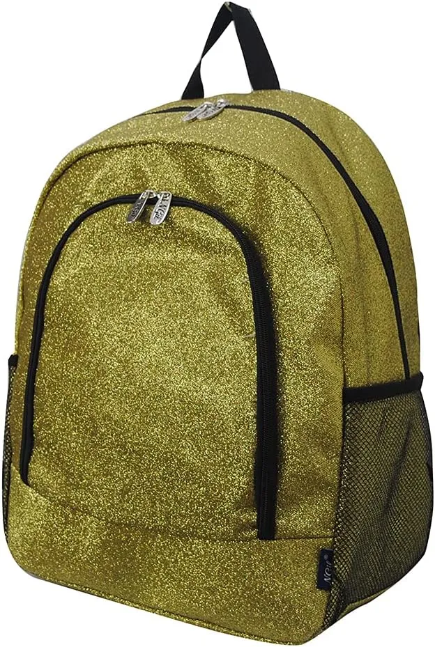 NGIL Glitter Canvas School Backpack for Cheer and Dance Teams, Sports Sparkle Backpack for Girls (Glitter-gold)