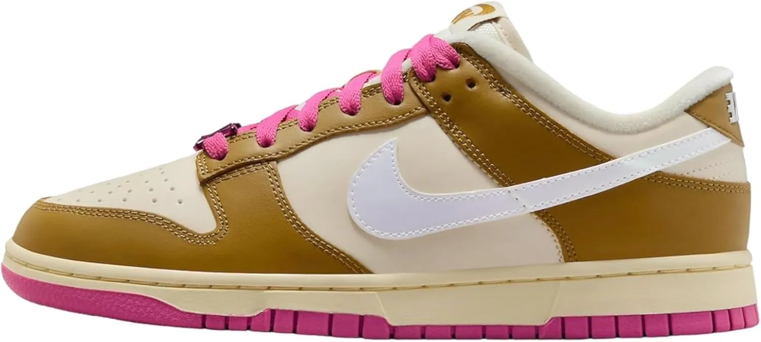 Nike Dunk Low SE Women's Shoes (FD8683-700, Bronzine/Playful Pink/Alabaster/Coconut Milk) Size 6