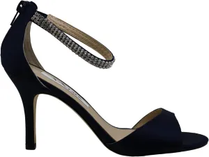 NINA Womens Volanda Rhinestone Ankle Strap Evening Dress Sandals High Heel 3" & Up - Blue