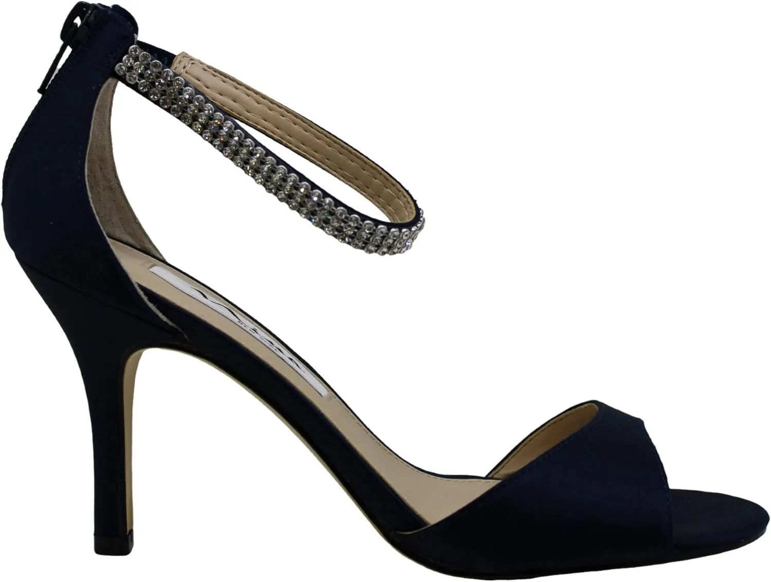 NINA Womens Volanda Rhinestone Ankle Strap Evening Dress Sandals High Heel 3" & Up - Blue