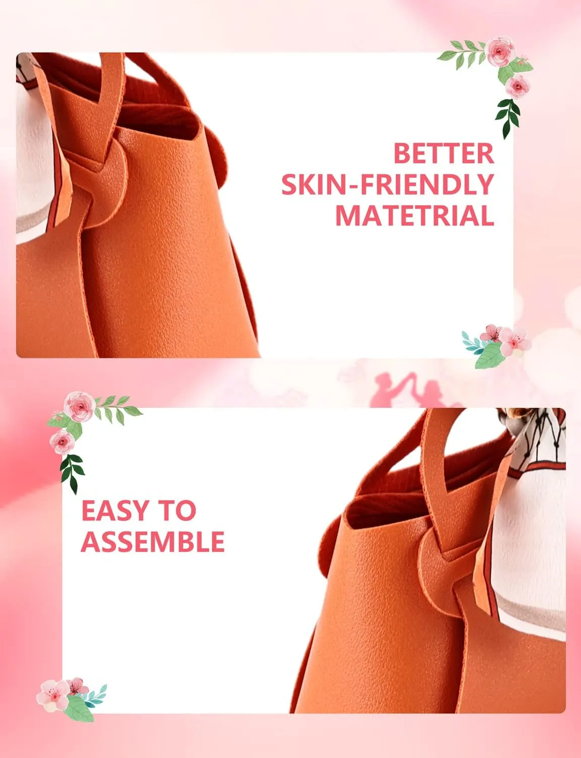 NOWDER 12 Pack Leather Wedding Candy Gift Bags with Handle Reusable Party Favor Boxes for Baby Showers Birthday Christmas Halloween Easter (Orange)