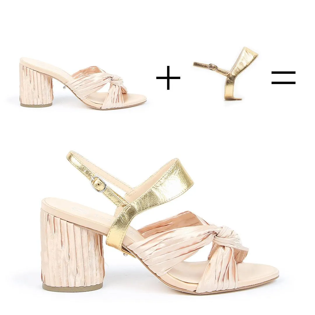 Nude Twist Sandal   Gold Elsie Strap