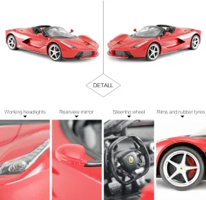 Officially Licensed Remote Control Cars Ferrari 1:14 Sport Racing Hobby Toy Car RC Car Model Vehicle Gift for Toddlers Boys and Girls (75800-RED, 1:14)