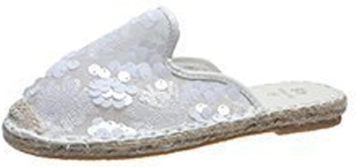 oiangi Sparkly Glitter Sandals for Women Casual Summer Closed Toe Slip-on Espadrille Flat Slipper Elegant Comfortable Home Outdoor Shoes Flip Flops