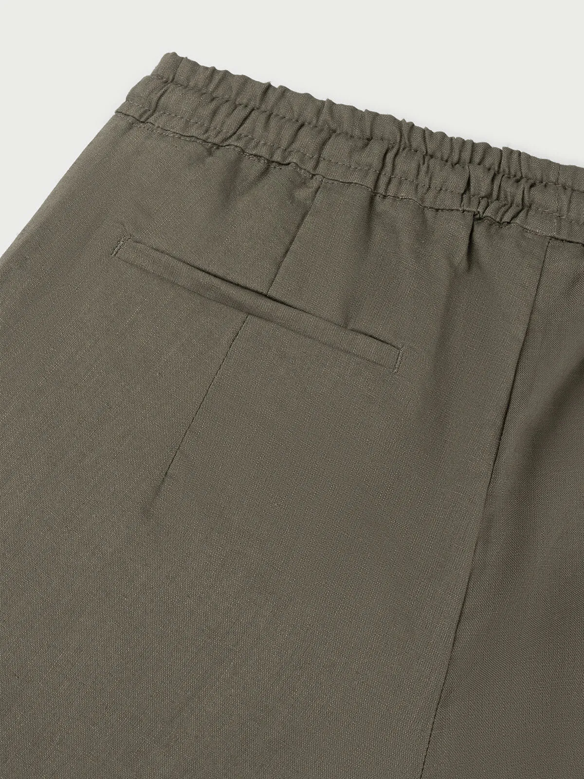 Olive Linen Seaside Shorts