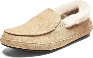 OLUKAI Ku'una Slipper, Women's Slip-On Shoes, Genuine Shearling & Premium Nubuck Leather, Drop-in Heel Design, Cozy & Ultra-Soft Comfort Fit
