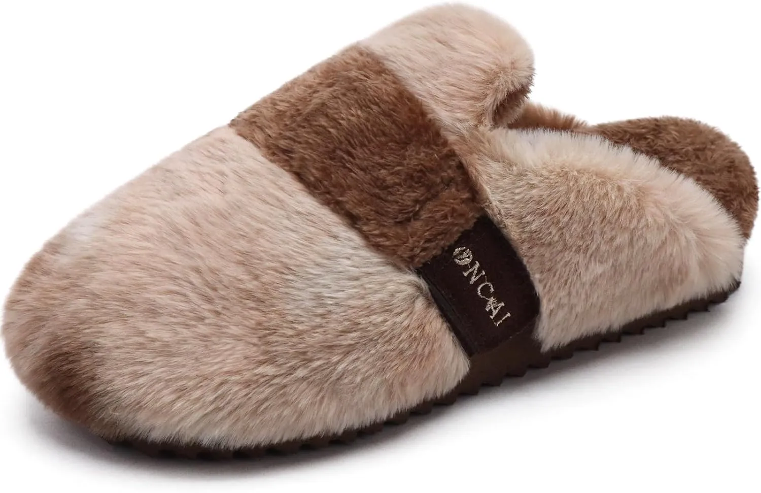 ONCAI Women's Slippers, Plush Faux Fur Soft Cushion Comfortable Memory Foam Slip On House Slippers with Hard Rubber Soles Indoor/Outdoor Winter Warm Fashion, US Size 6-11