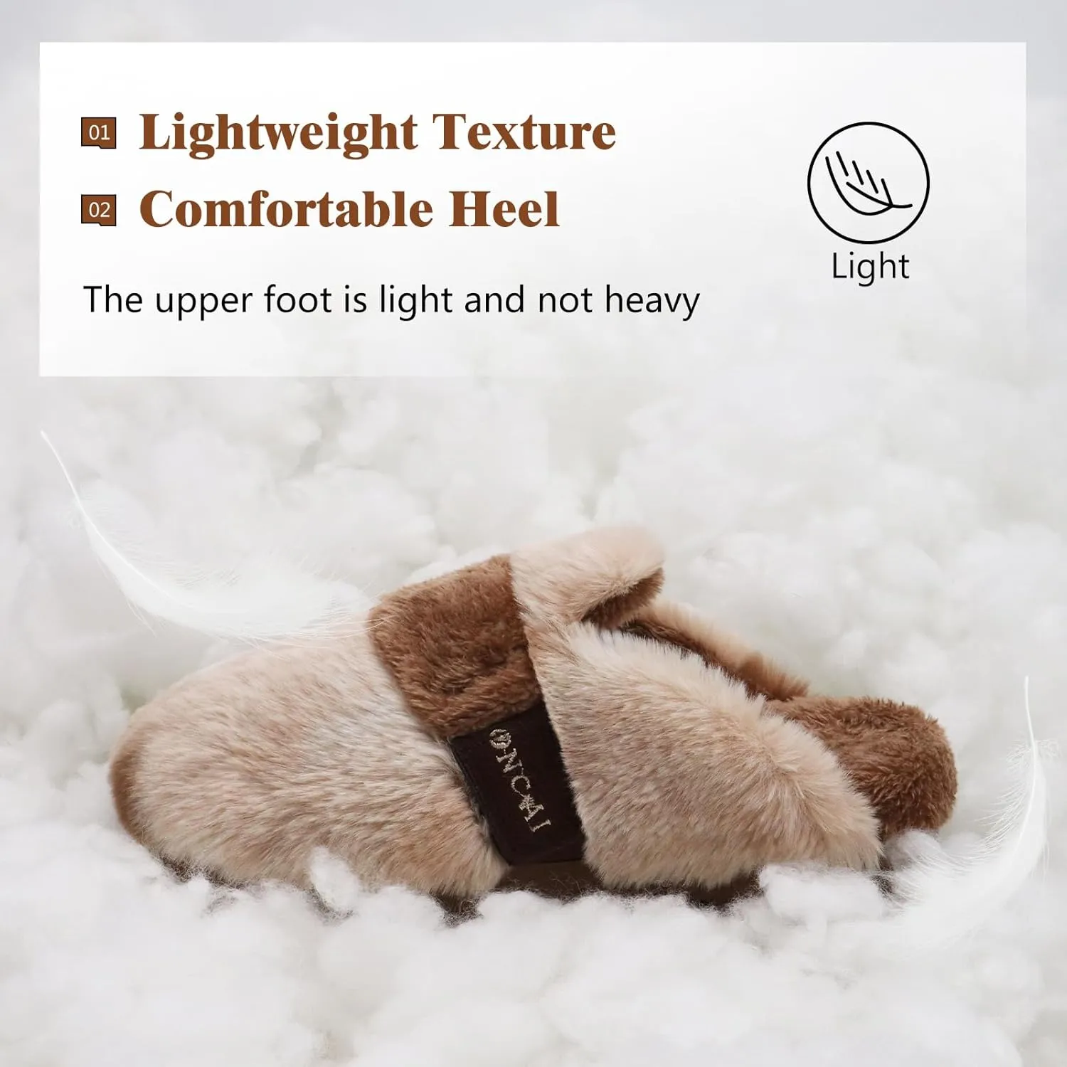 ONCAI Women's Slippers, Plush Faux Fur Soft Cushion Comfortable Memory Foam Slip On House Slippers with Hard Rubber Soles Indoor/Outdoor Winter Warm Fashion, US Size 6-11