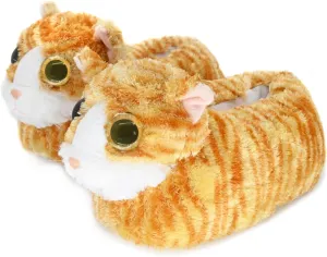 Onmygogo Indoor Fuzzy Winter Animal Cat Plush Slippers for Women Men Kids,Faux Fur,Warm House Slipper