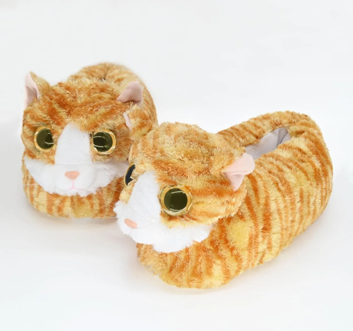 Onmygogo Indoor Fuzzy Winter Animal Cat Plush Slippers for Women Men Kids,Faux Fur,Warm House Slipper