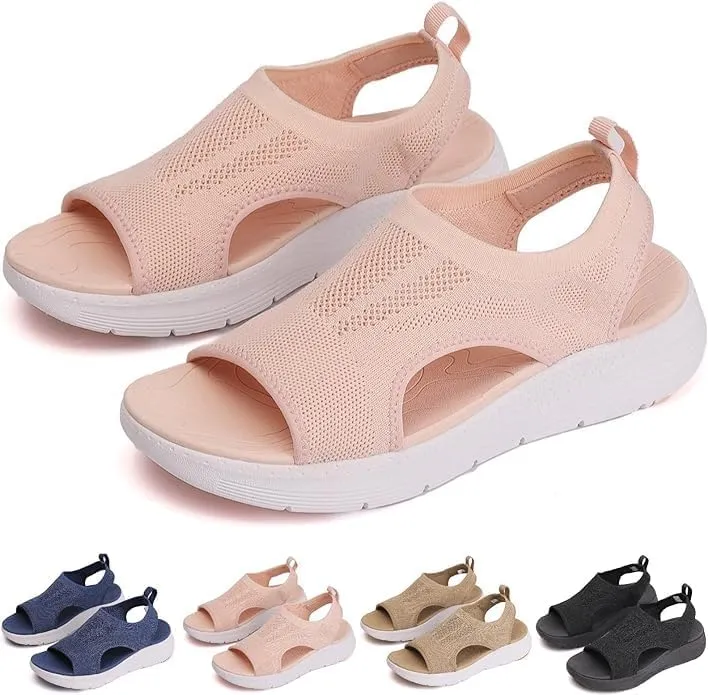 Open Toe Tennis Shoes, Contrast Paneled Cutout Lace-Up Muffin Sandals, Women Causal Summer Toe Platform Sneaker Sandals