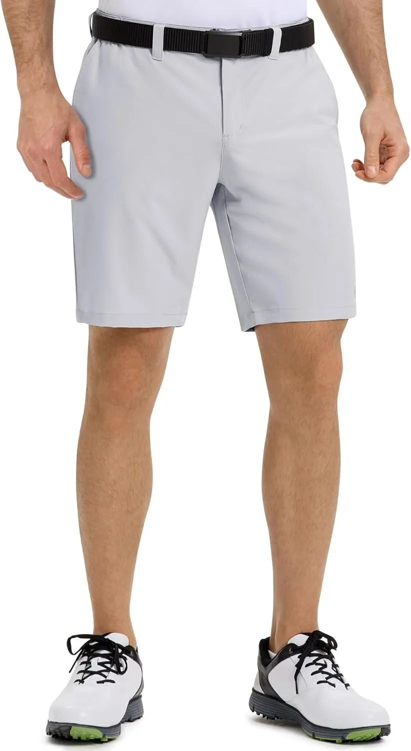 Outdoor Ventures Mens Golf Shorts 9 Inch Inseam Dry Fit Stretch UPF 50  Lightweight Quick Dry Flat Front with Pockets