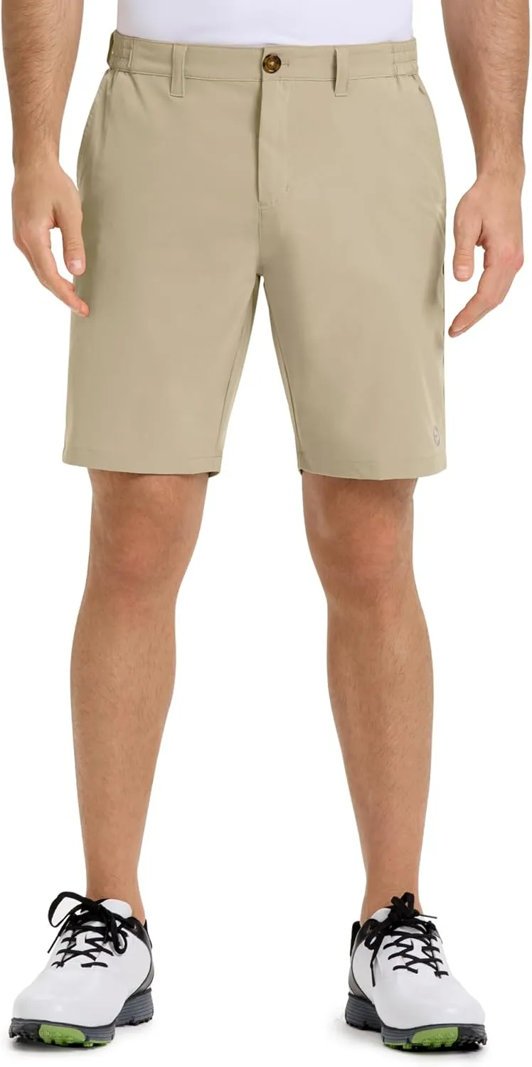 Outdoor Ventures Mens Golf Shorts 9 Inch Inseam Dry Fit Stretch UPF 50  Lightweight Quick Dry Flat Front with Pockets
