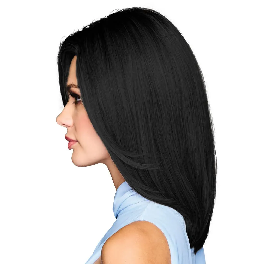 OWN THE ROOM Long Layered Mid-Length Wig, Easy to Care For Designer Series by Hairuwear, Average Cap Size, GF1-2 Double Espresso