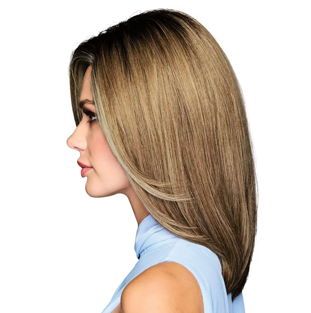 OWN THE ROOM Long Layered Mid-Length Wig, Easy to Care For Designer Series by Hairuwear, Average Cap Size, GF10-22SS Iced Cappuccino