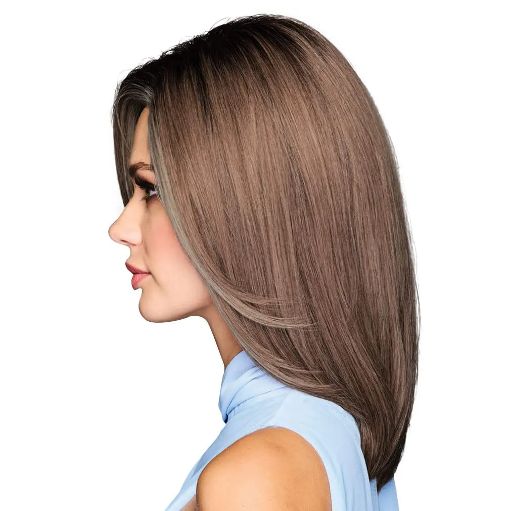 OWN THE ROOM Long Layered Mid-Length Wig, Easy to Care For Designer Series by Hairuwear, Average Cap Size, GF12-22SS Cappuccino