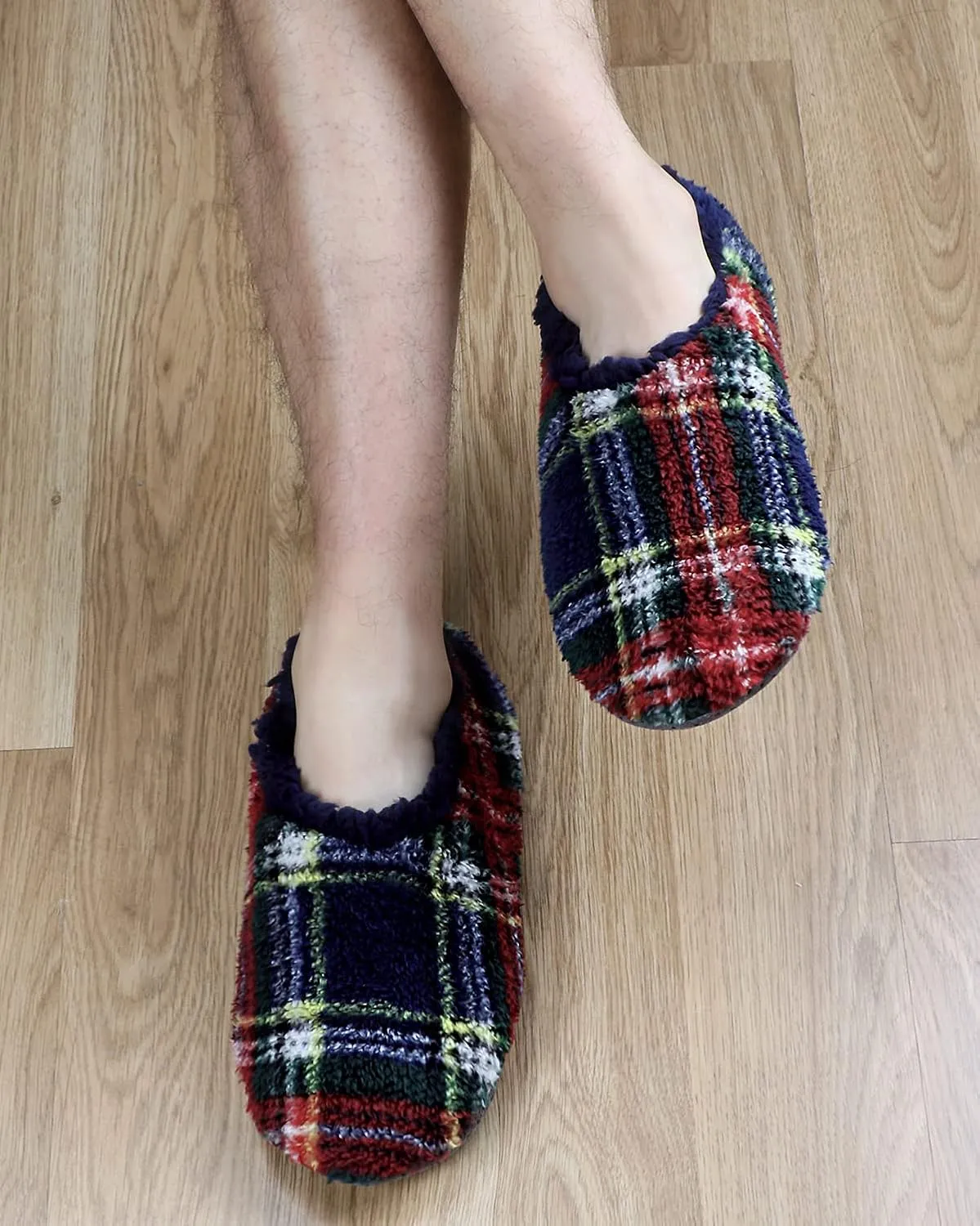 Panda Bros Mens Slipper Socks Low Cut Super Soft Warm Home Sock with Non-Slip Indoor Slipper Shoes Socks