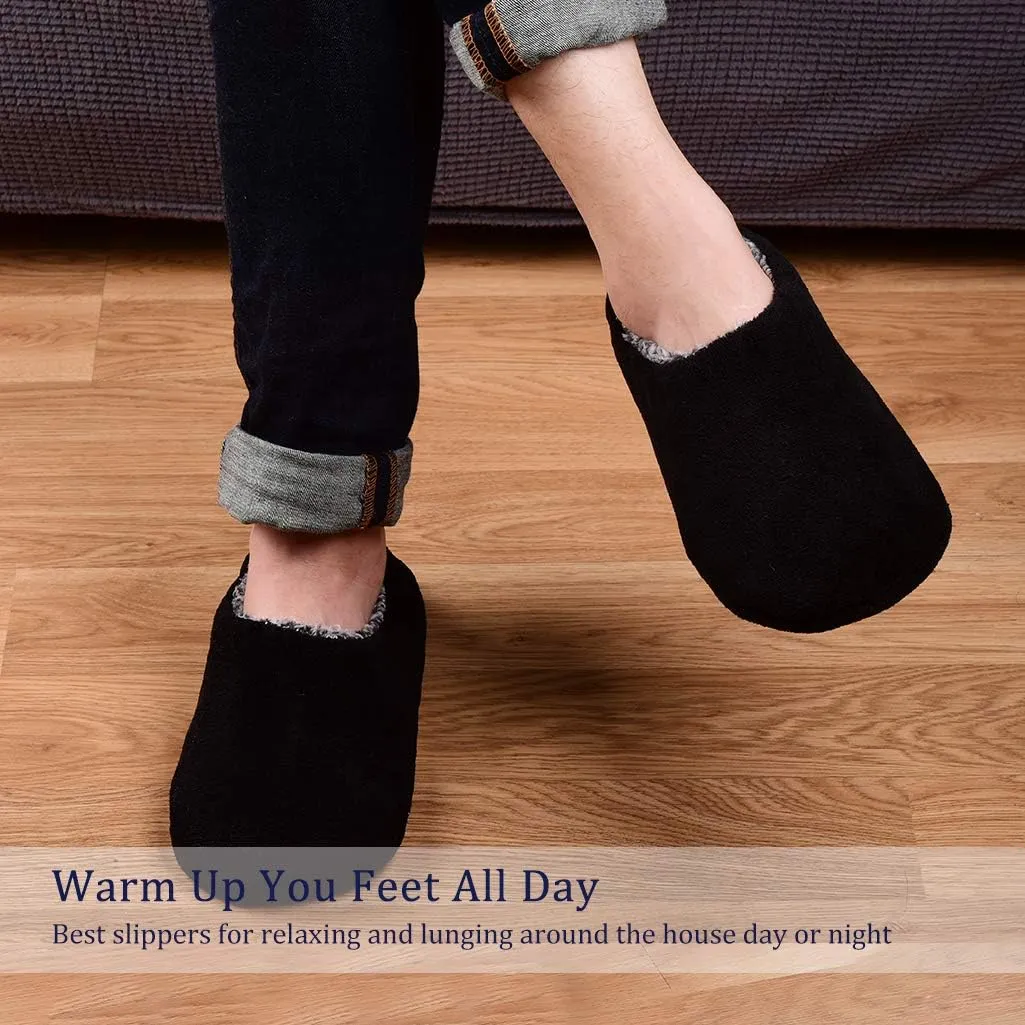 Panda Bros Mens Slipper Socks Low Cut Super Soft Warm Home Sock with Non-Slip Indoor Slipper Shoes Socks