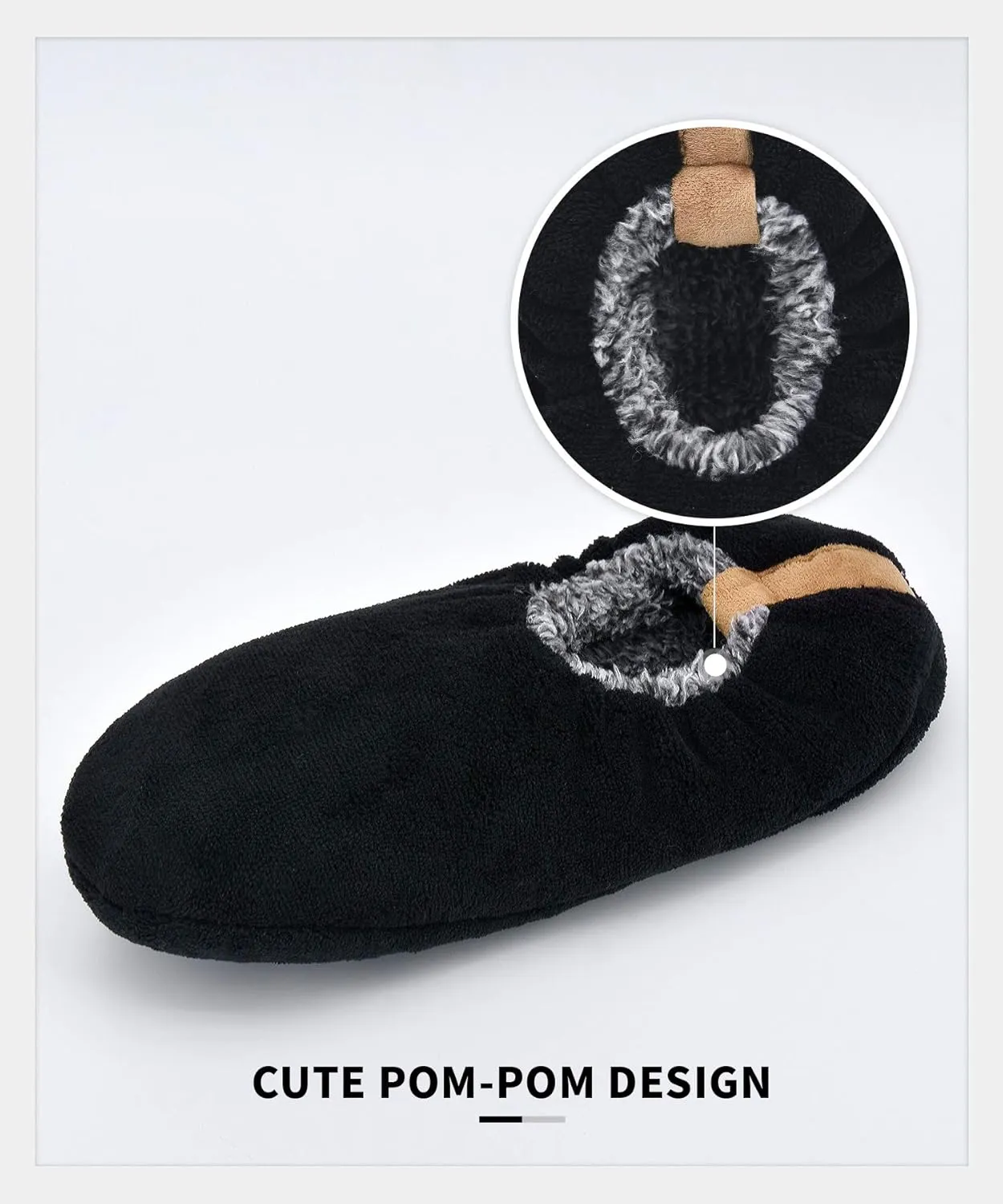 Panda Bros Mens Slipper Socks Low Cut Super Soft Warm Home Sock with Non-Slip Indoor Slipper Shoes Socks