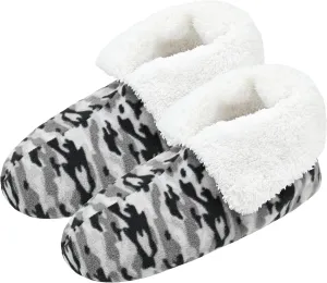 Panda Bros Men's Slipper Socks, Winter Non-Skid Warm Slipper Booties, Cozy Soft Indoor Socks with Fluffy Sherpa Lined