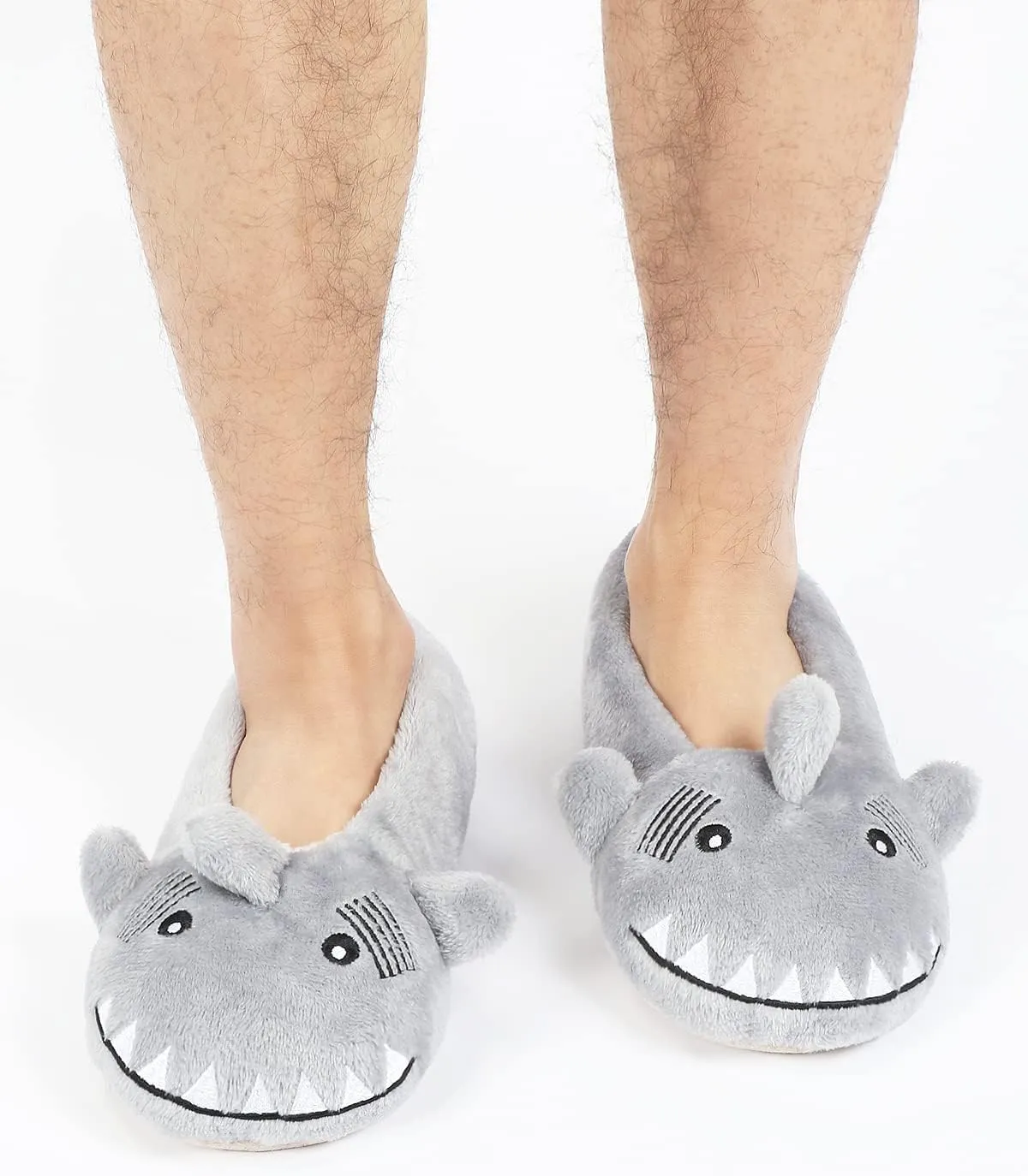 Panda Bros Slipper Socks for Men, Mens Slipper Socks with Non Skid Bottoms, Cozy Animal House Slippers