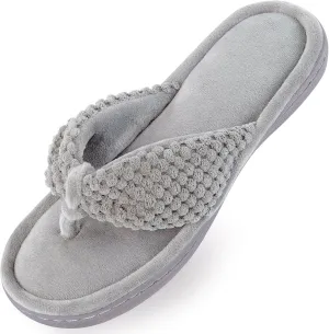 Parlovable Women's Flip Flop Slippers Memory Foam Slip on Thong Slipper, Breathable Cozy Open Toe House Shoes, Anti-Skid Rubber Sole Sandal Indoor Outdoor