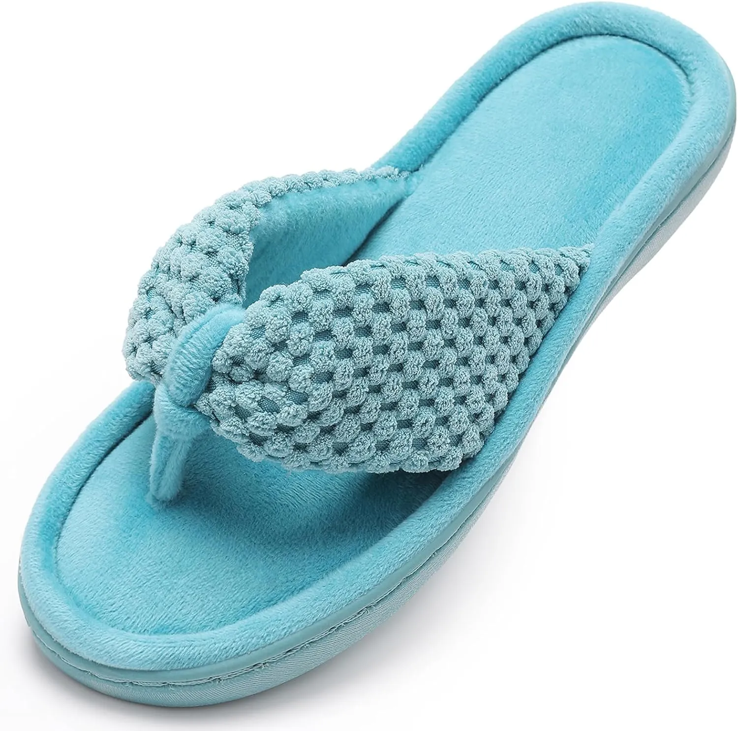 Parlovable Women's Flip Flop Slippers Memory Foam Slip on Thong Slipper, Breathable Cozy Open Toe House Shoes, Anti-Skid Rubber Sole Sandal Indoor Outdoor