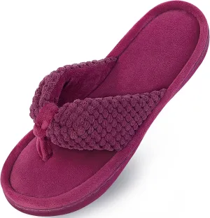 Parlovable Women's Flip Flop Slippers Memory Foam Slip on Thong Slipper, Breathable Cozy Open Toe House Shoes, Anti-Skid Rubber Sole Sandal Indoor Outdoor