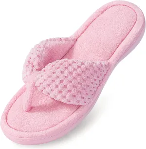 Parlovable Women's Flip Flop Slippers Memory Foam Slip on Thong Slipper, Breathable Cozy Open Toe House Shoes, Anti-Skid Rubber Sole Sandal Indoor Outdoor