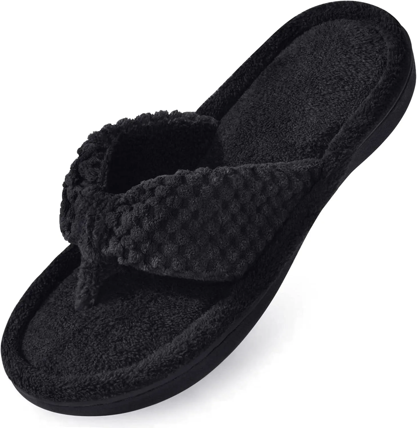 Parlovable Women's Flip Flop Slippers Memory Foam Slip on Thong Slipper, Breathable Cozy Open Toe House Shoes, Anti-Skid Rubber Sole Sandal Indoor Outdoor