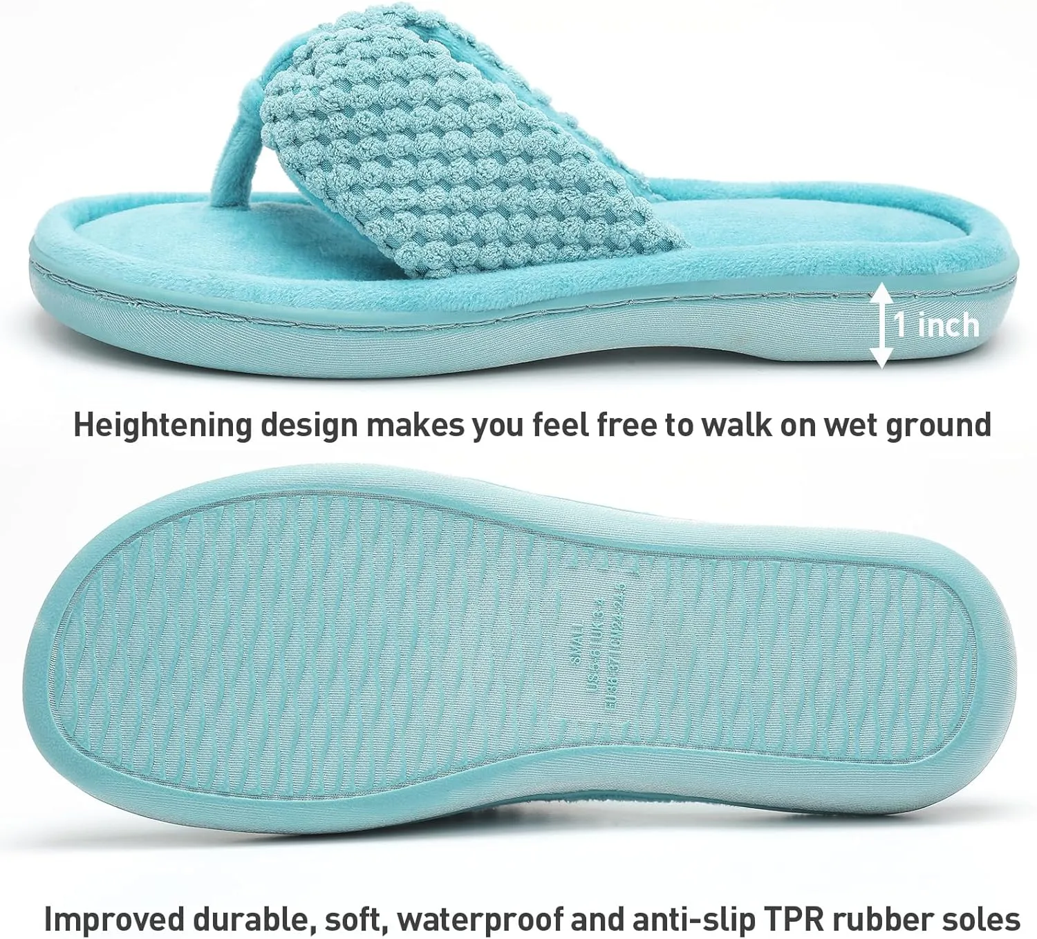Parlovable Women's Flip Flop Slippers Memory Foam Slip on Thong Slipper, Breathable Cozy Open Toe House Shoes, Anti-Skid Rubber Sole Sandal Indoor Outdoor