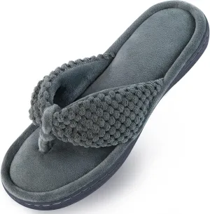 Parlovable Women's Flip Flop Slippers Memory Foam Slip on Thong Slipper, Breathable Cozy Open Toe House Shoes, Anti-Skid Rubber Sole Sandal Indoor Outdoor