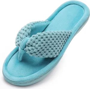 Parlovable Women's Flip Flop Slippers Memory Foam Slip on Thong Slipper, Breathable Cozy Open Toe House Shoes, Anti-Skid Rubber Sole Sandal Indoor Outdoor