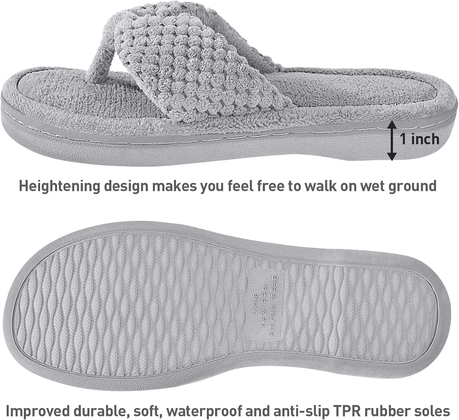 Parlovable Women's Flip Flop Slippers Memory Foam Slip on Thong Slipper, Breathable Cozy Open Toe House Shoes, Anti-Skid Rubber Sole Sandal Indoor Outdoor
