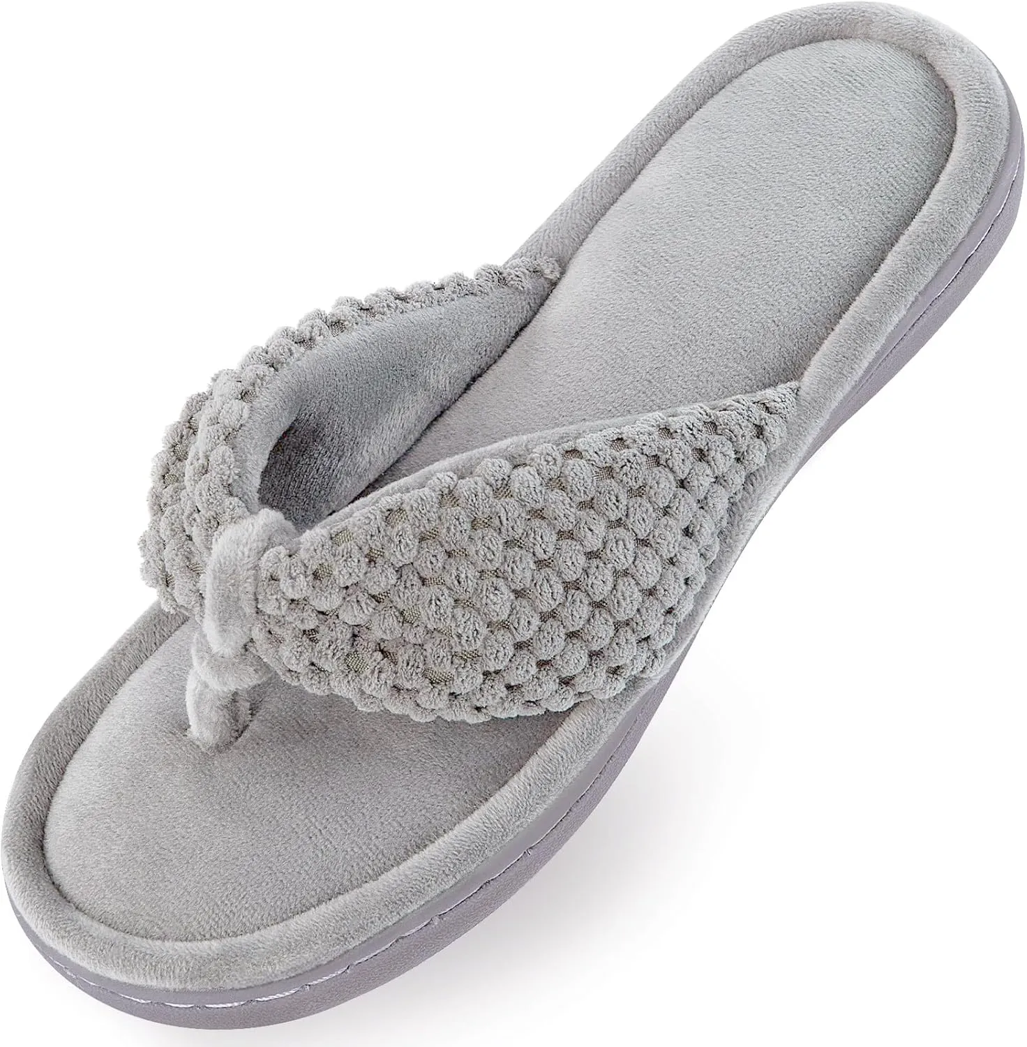 Parlovable Women's Flip Flop Slippers Memory Foam Slip on Thong Slipper, Breathable Cozy Open Toe House Shoes, Anti-Skid Rubber Sole Sandal Indoor Outdoor