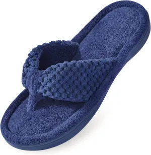 Parlovable Women's Flip Flop Slippers Memory Foam Slip on Thong Slipper, Breathable Cozy Open Toe House Shoes, Anti-Skid Rubber Sole Sandal Indoor Outdoor