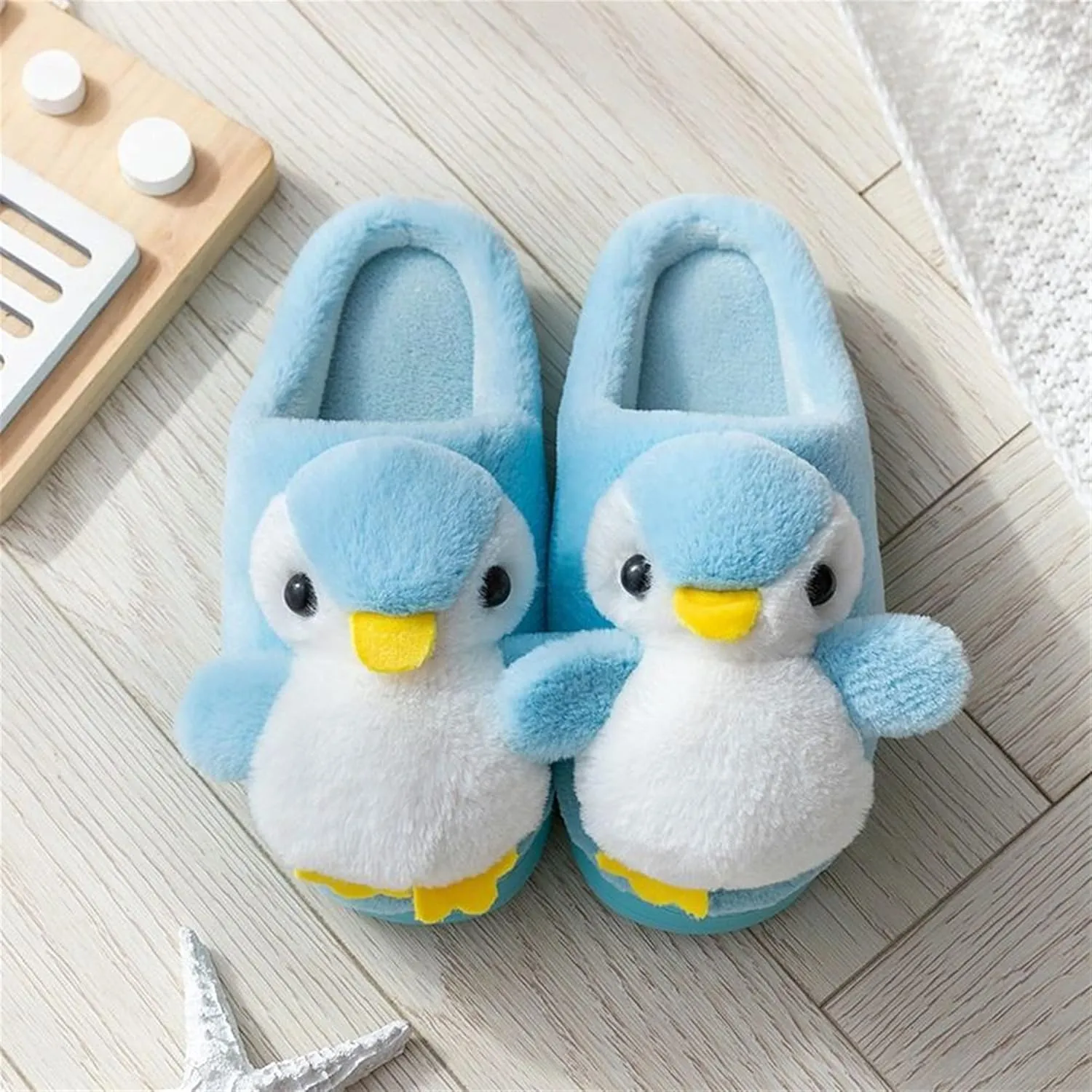 Penguin slippers Womens Animal Slippers Novelty Cozy Fuzzy Slippers Soft Plush Winter Warm House Shoes