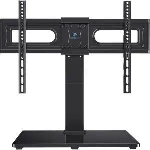 PERLESMITH Universal Swivel TV Stand Mount for 37-82 Inch LCD OLED Flat/Curved Screen TVs-Height Adjustable Table Top TV Stand/Base with Wire Management,VESA 600x400mm up to 99lbs,PSTVS18