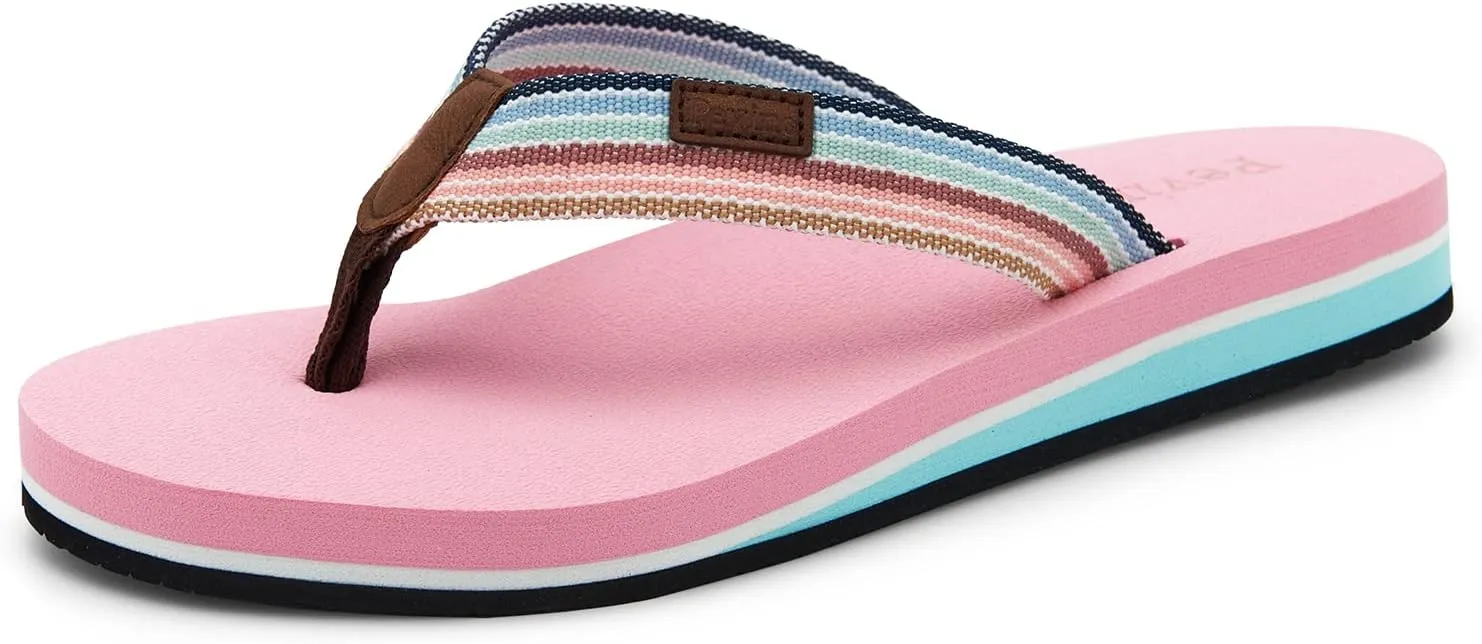 Pevino Women's Orthotic Flip Flops,Casual Comfortable Yoga Mat Thong Sandal with Arch Support