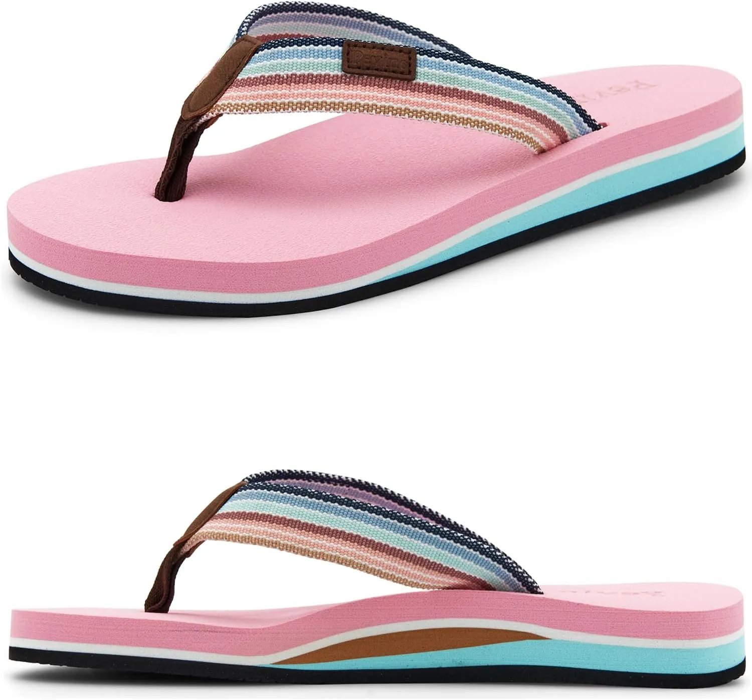 Pevino Women's Orthotic Flip Flops,Casual Comfortable Yoga Mat Thong Sandal with Arch Support
