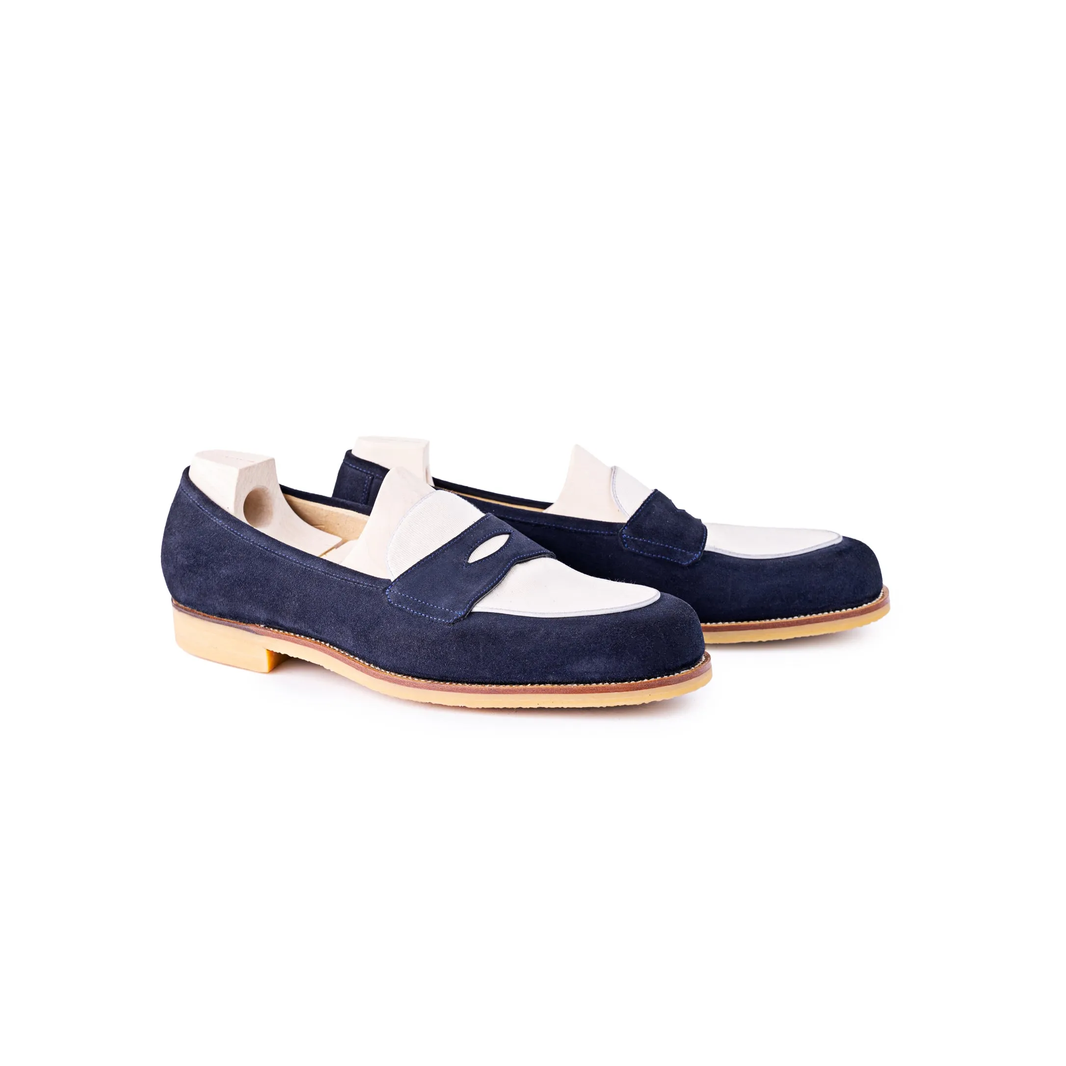 Piccadilly loafer - a Spector in blue and white